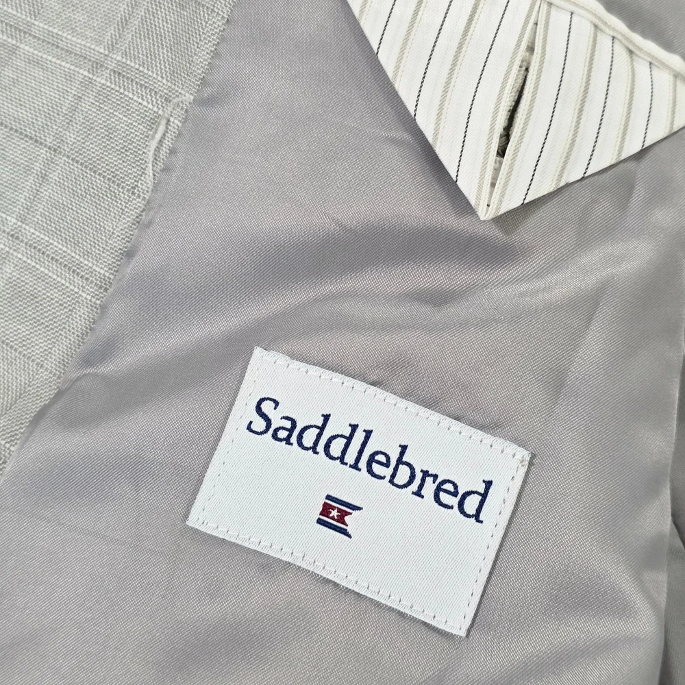 Saddlebred Suit Jacket Mens‎ Gray Size 42R Notch Lapel Classic Formal Wear